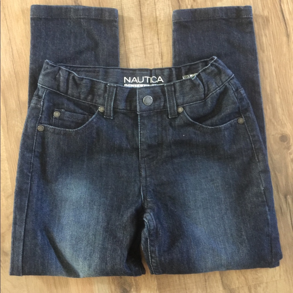 Nautica Boy Blue Jeans Adjustable Waist Dark Wash
